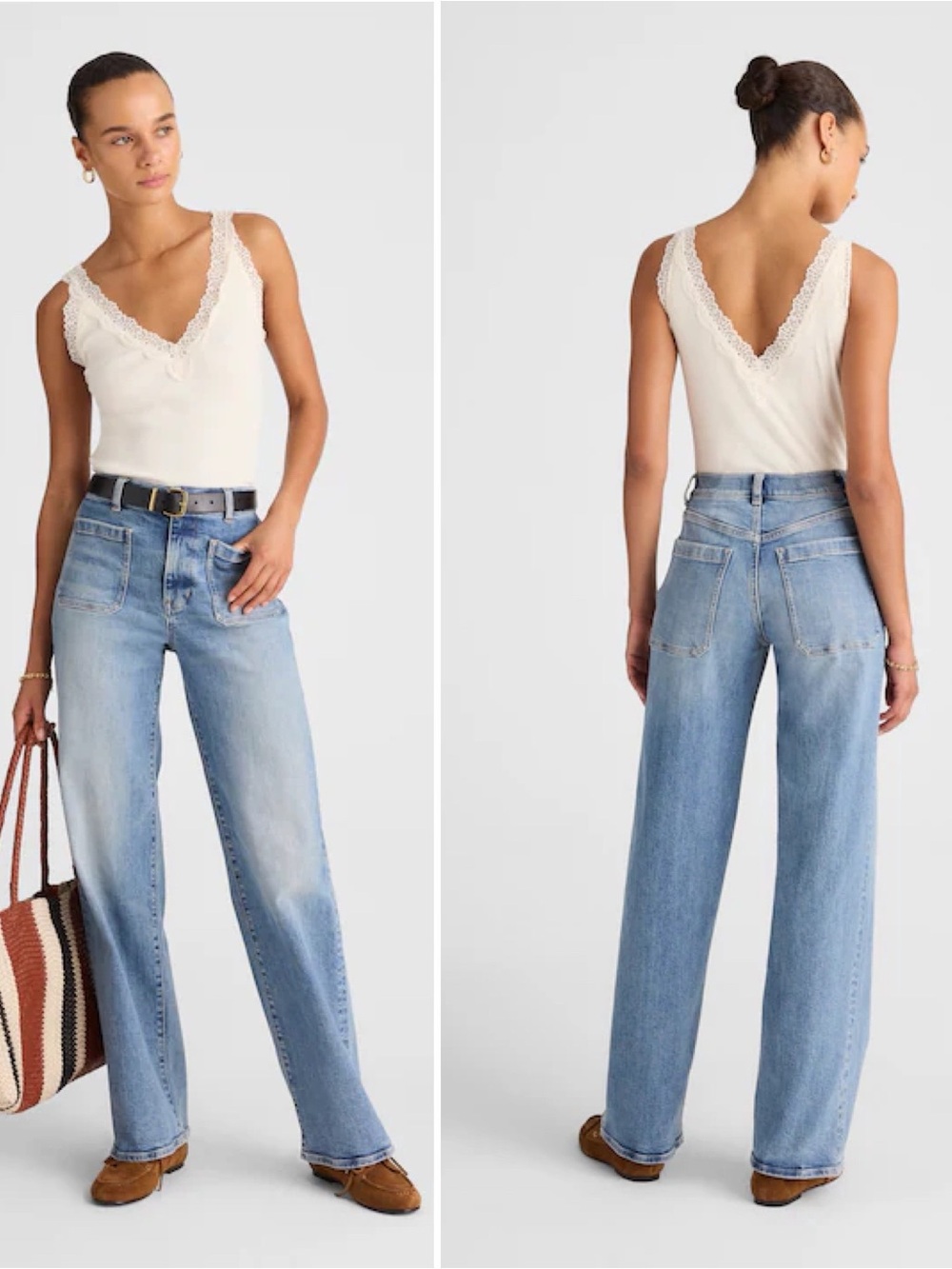 NWOT Madewell The Emmett Wide-Leg Full Length Jean: Patch Pocket Edition
